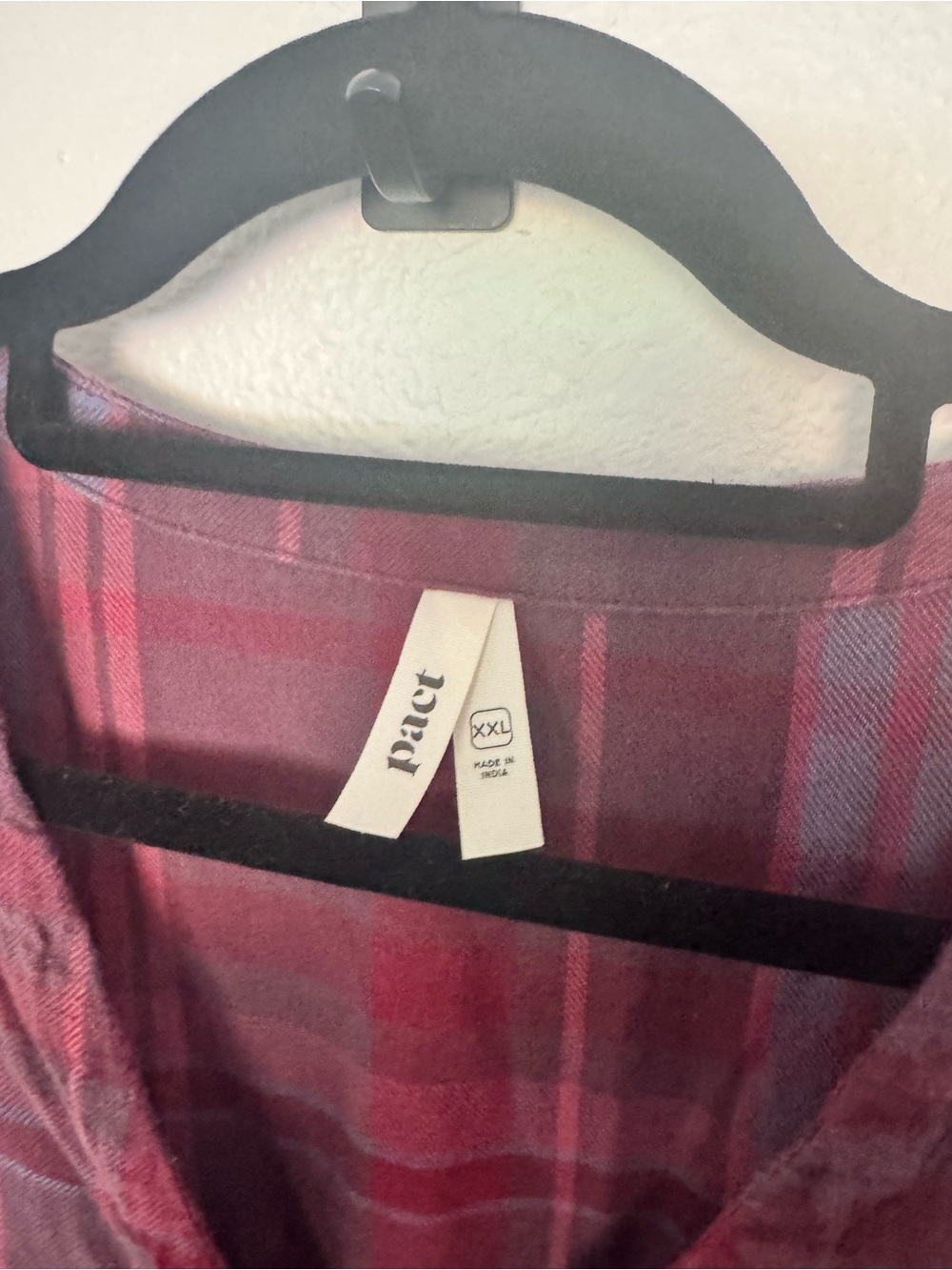 Pact Fireside Flannel Crossover Dress Red XXL Plus Midi Organic Cotton - Picture 13 of 13